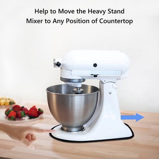 Mixer Glijmat - Keukenmachine Accessoire - Gemakkelijk Verplaatsen - Premium Neopreen Stof - 34 x 21 cm - Zwart — afbeelding 4