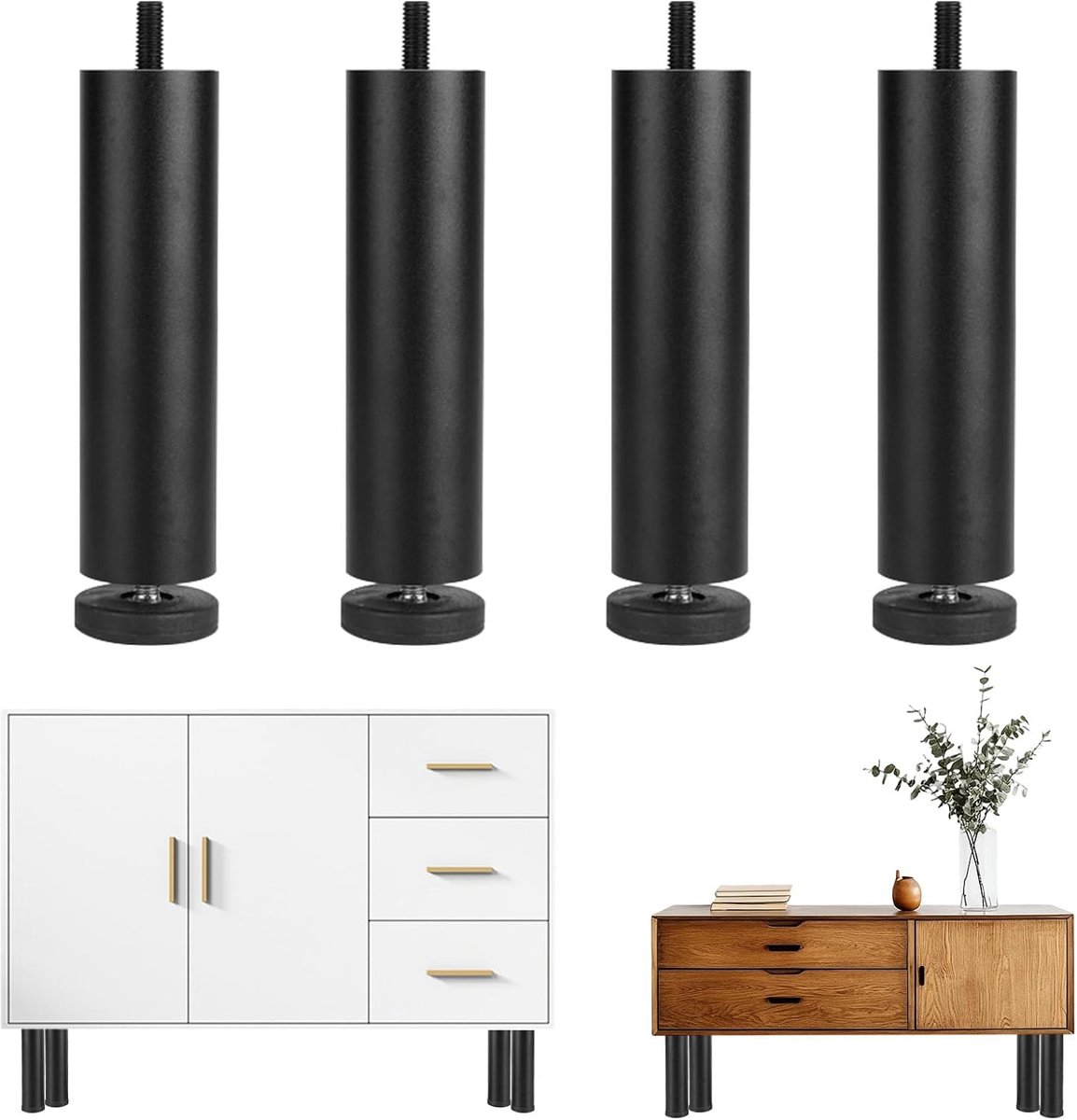 Tafelpoten 20 cm - Aluminium Legering - Hoogte verstelbaar 0-8 mm - Perfect voor meubels - ShopVlot