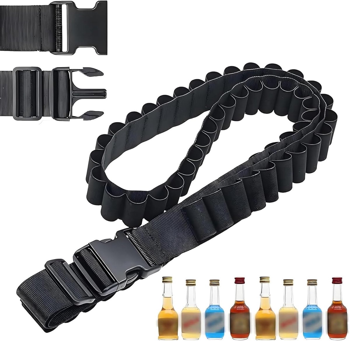 Klopfer riem met 27 sleuven - shotgordel - praktisch feestaccessoire - ideaal voor carnaval - ShopVlot