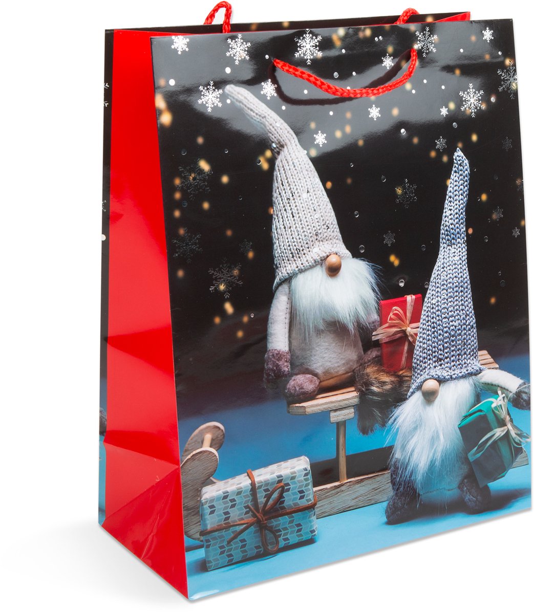 Kerstcadeautas - papier - 265 x 127 x 330 mm - 4 soorten / verpakking 12 Stuks [58302]