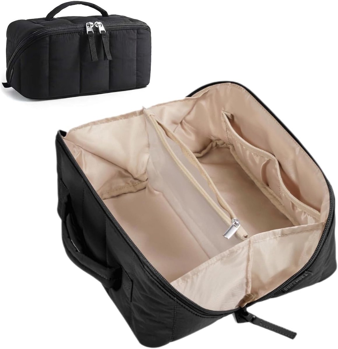Make-uptas voor op reis - waterdicht nylon - met handvat - optimale organisatie - ShopVlot