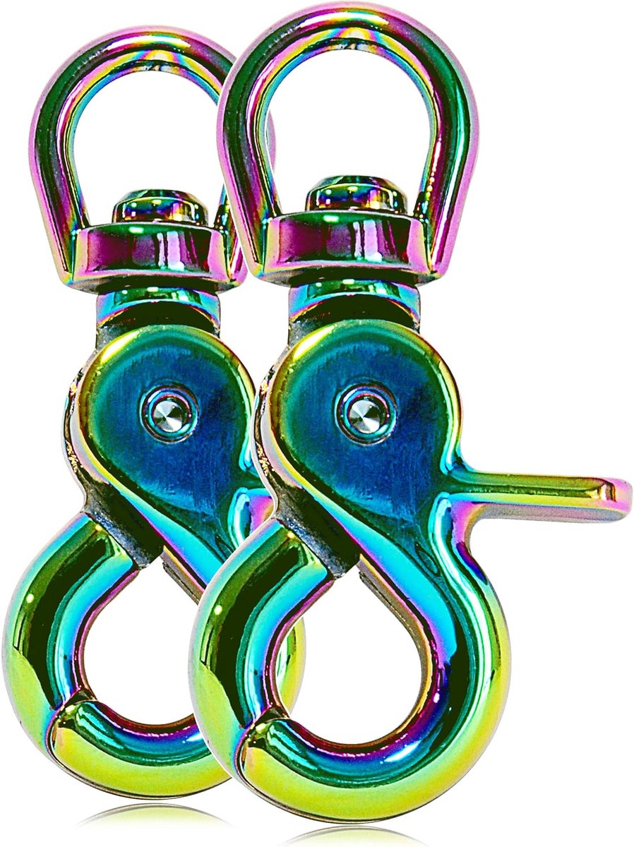 Scissors Carabiner 61 mm - Legering Staal - Kleur: Regenboog - Ideaal voor hondenlijnen - ShopVlot
