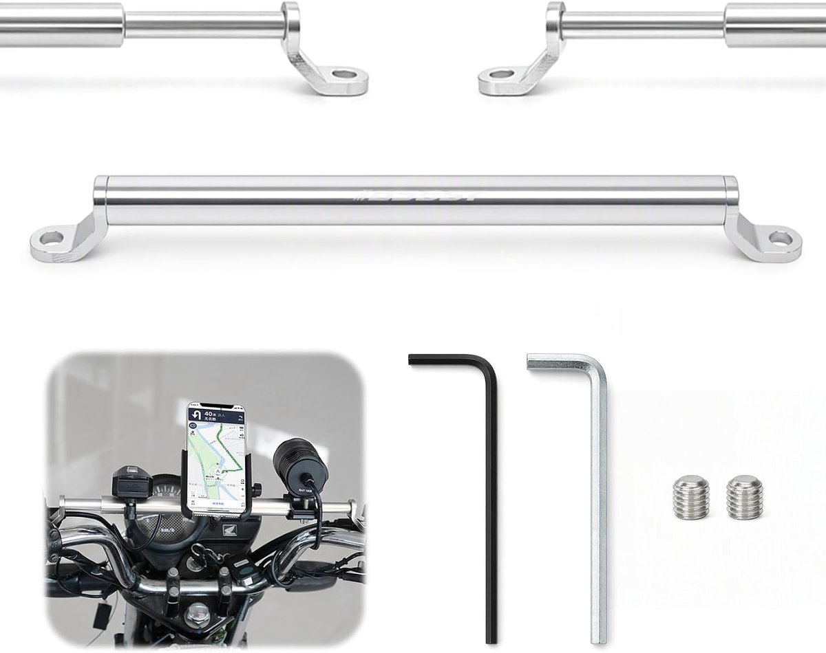 Motorfiets stuur zwart - aluminiumlegering - verstelbaar - verhoogt prestaties - ShopVlot