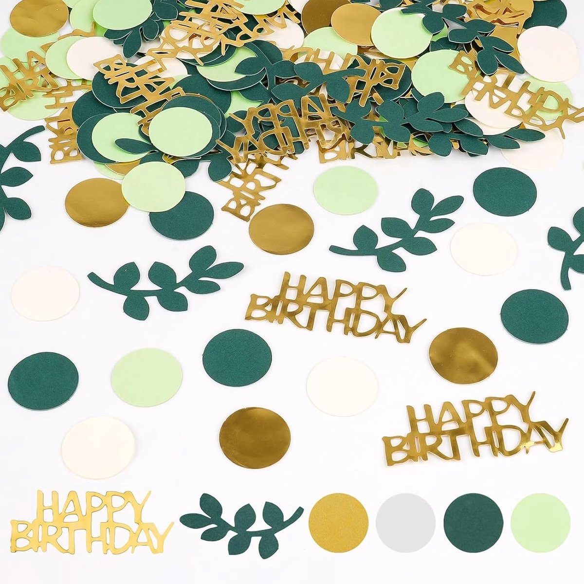 Confetti voor verjaardag - 400 stuks - groen en goud - sfeervolle decoratie voor feest - ShopVlot