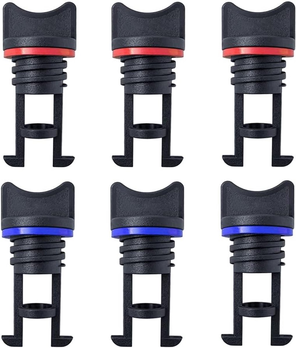 Kayakafvoerpluggen 6pcs - Nylon met Rubberpakking - Rood+Blauw - Eenvoudig te installeren - ShopVlot