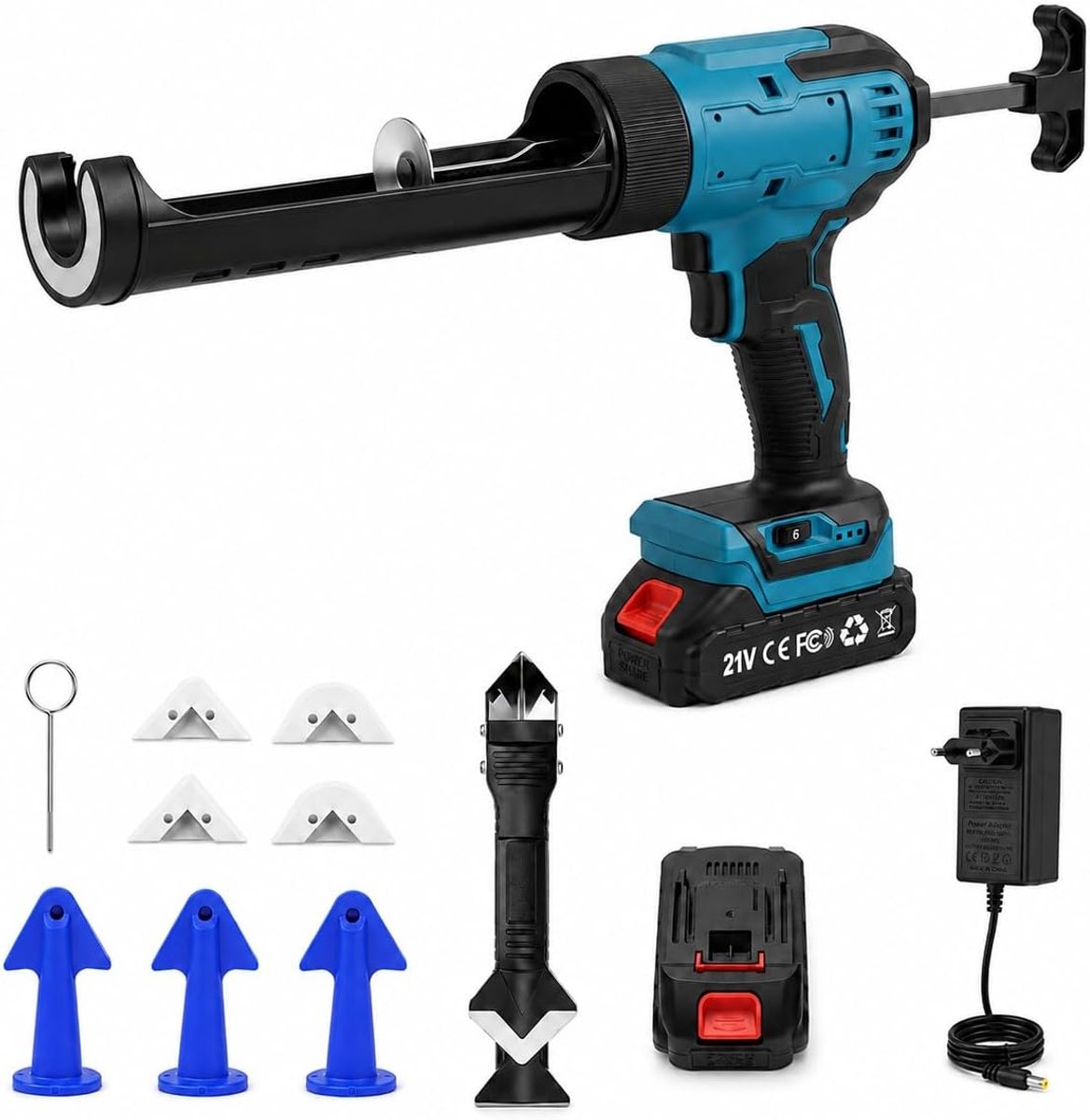 Accu-cartridgepers 18 V - elektrisch siliconenpistool - 6 snelheden - ideaal voor renovatie - ShopVlot