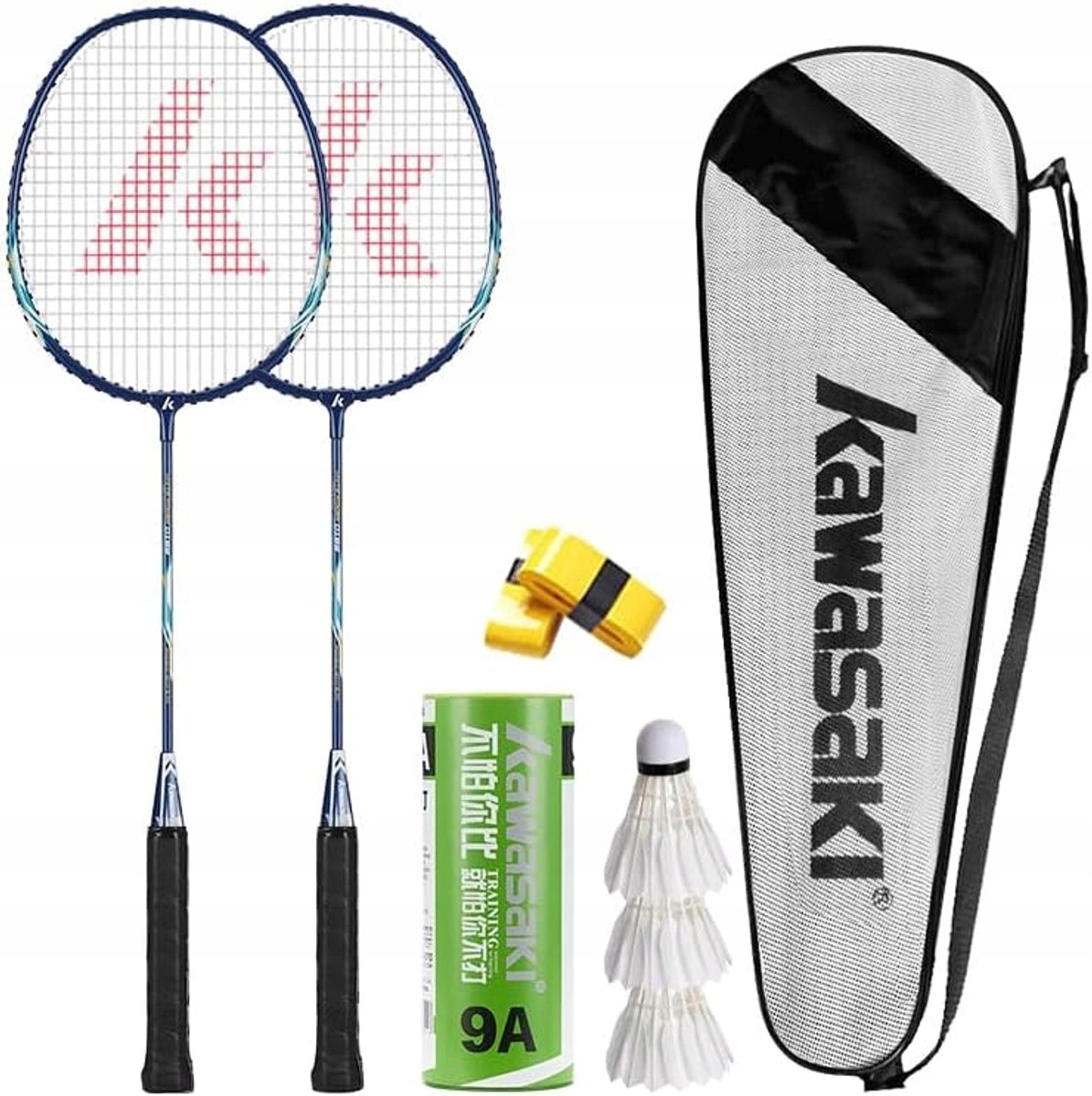 Professionele Badmintonset: 2 Rackets, 3 Shuttles & Tas