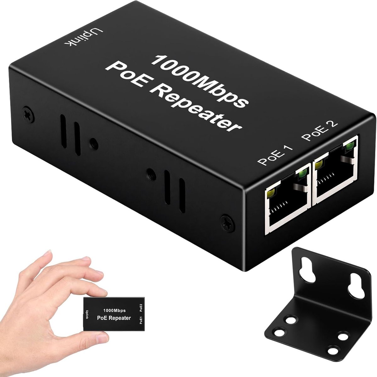 PoE extender 2 poorten - 30W PoE repeater - 1000Mbps snelheid - ideaal voor IP-camera's - ShopVlot