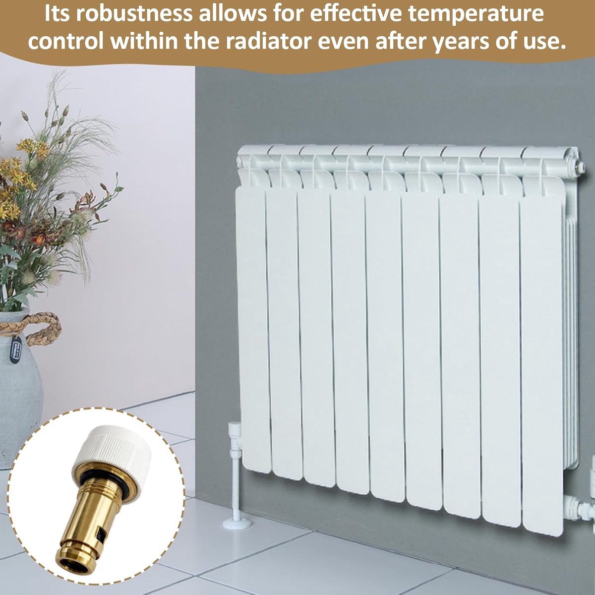 Radiatorventiel 1/2 inch - hoogwaardig ventielinzetstuk - eenvoudig te installeren - optimale temperatuurregeling - ShopVlot