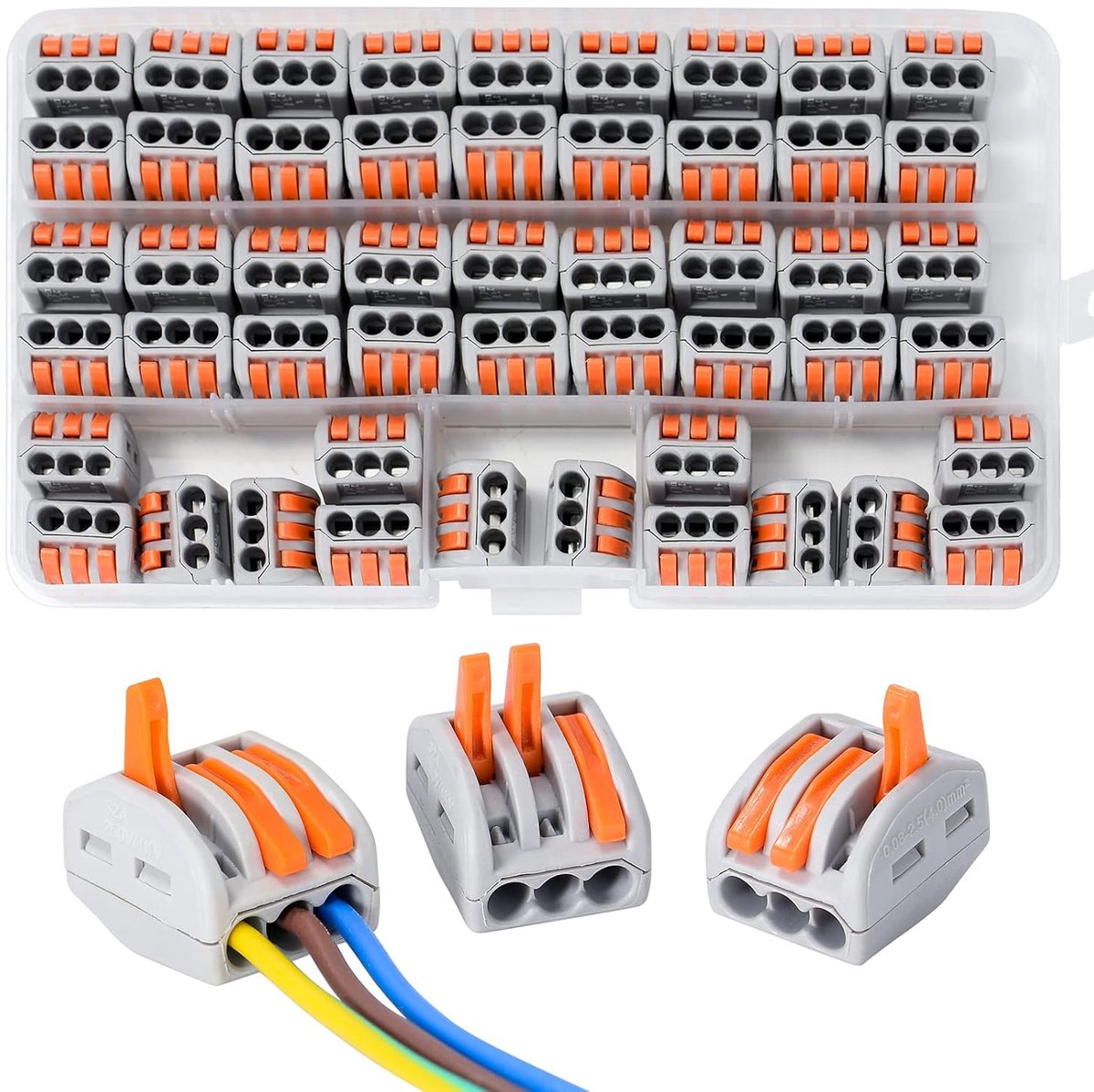 Elektrische aansluitingen 3 ingangen - 50 stuks - isolerend en vlamvertragend - ShopVlot