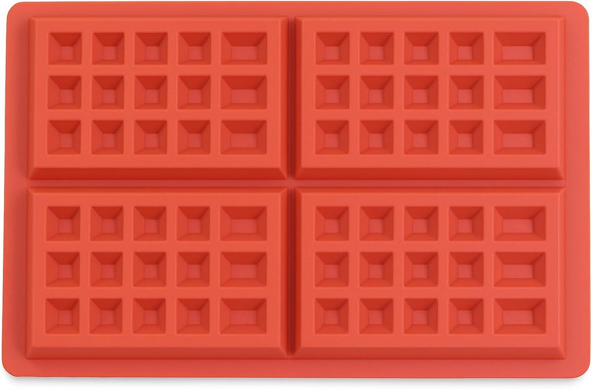 Wafelpan rechthoekig 28,5 x 18,5 cm - silicone bakvorm - flexibel en multifunctioneel - ShopVlot