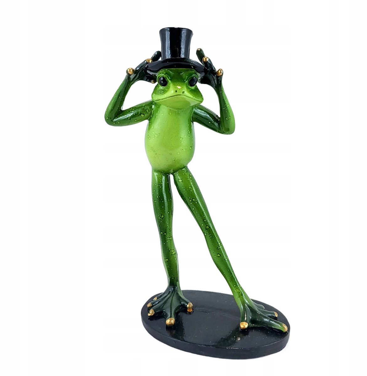 Decoratieve Kikker Figurijn met Cilinder - Groen Kunststof
