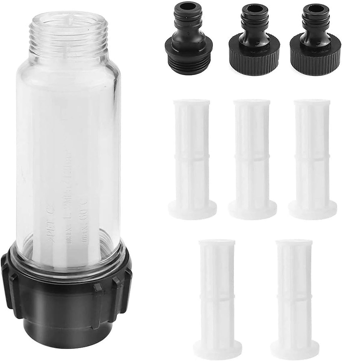 Tuinfilterset 3/4 Inch - Waterfilter voor hogedrukreiniger - Inclusief 5 filterinvoeren en 3 adapters - ShopVlot