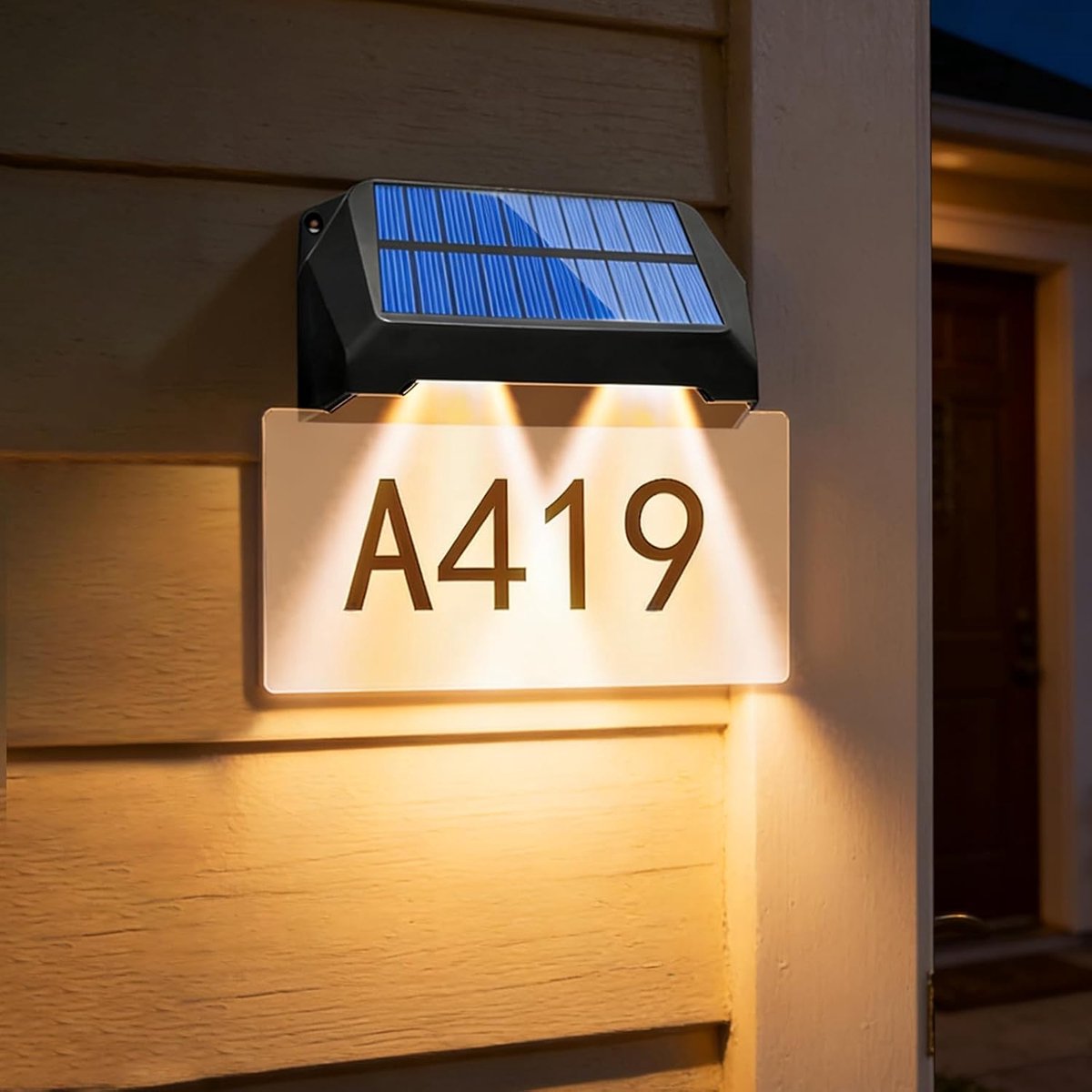 Solar huisnummer verlichting - DIY huisnummer borden - 1200 mAh, acrylplaat - IP65 waterdicht, voor buitengebruik - ShopVlot