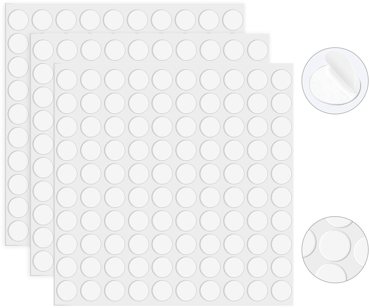 Dubbelzijdige plakpunten 300 stuks - rond - transparant - zelfklevende kleefpads voor doe-het-zelf projecten - ShopVlot