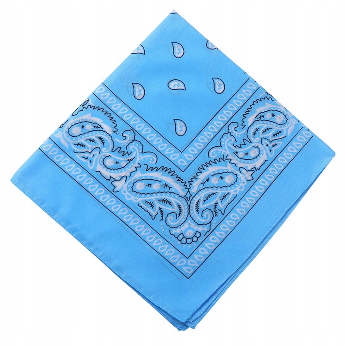 Unisex blauwe bandana katoenen sjaal 53x53cm