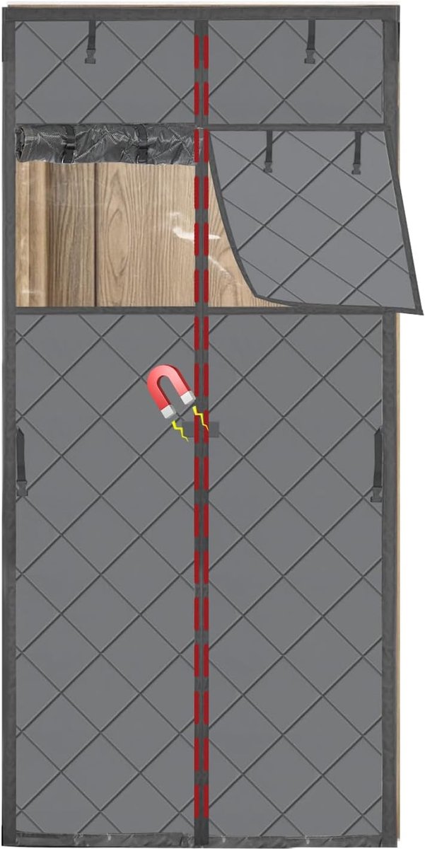 Isolerende Deurgordijn 90 x 210 cm - Oxford Stof - Waterdicht - Houdt warmte binnen - ShopVlot