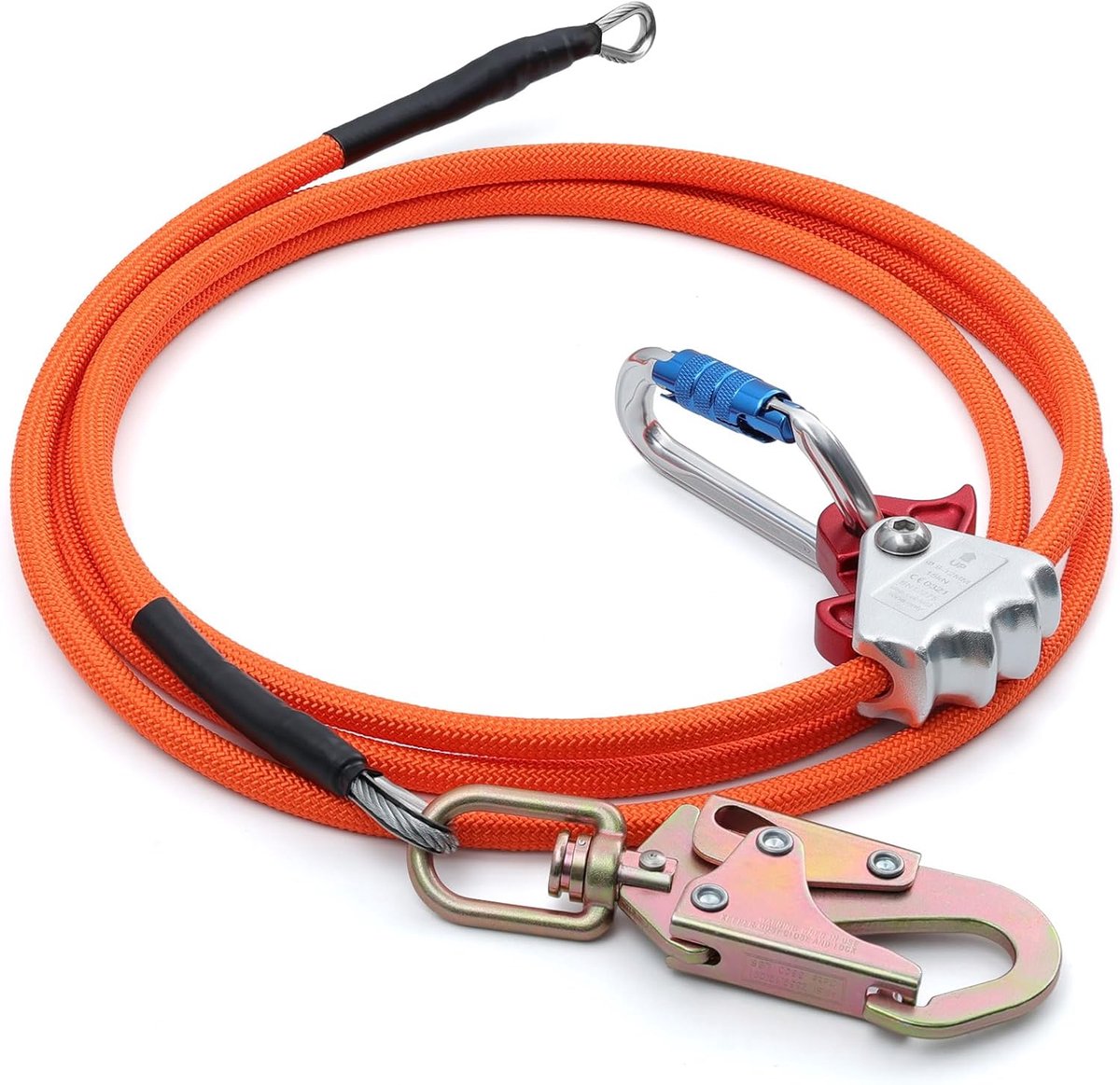 Flip-line kits 1/2 inch x 40,6 m - stalen kern lanyard - verstelbaar koord - voor valbeveiliging - ShopVlot