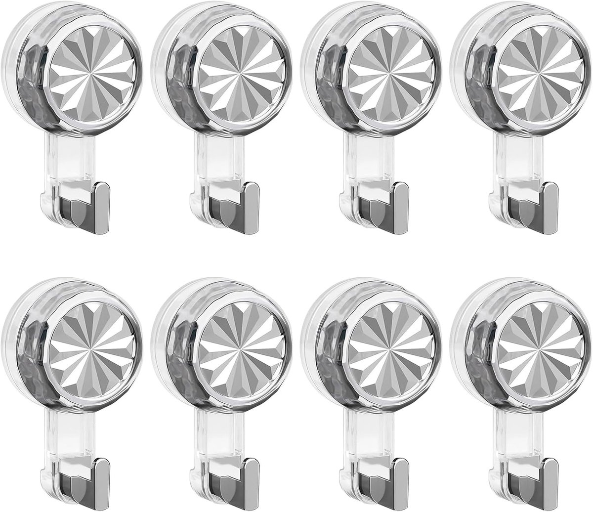 Zuignaphaken 8 stuks - extra sterk - zilver - tot 2,5 kg draagkracht - ShopVlot