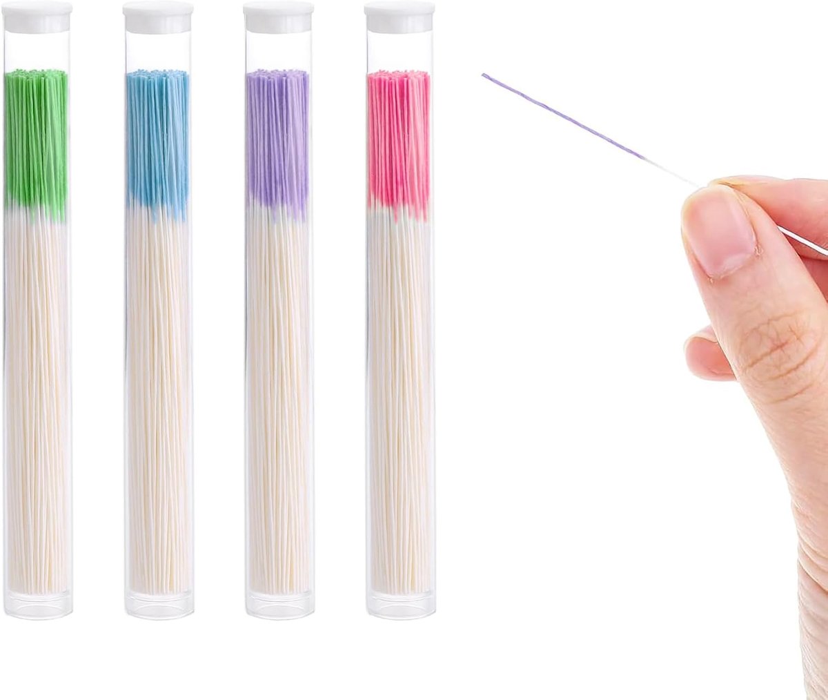 Oorpiercingreiniger flosser 640 stuks - kleurrijke flosdraad - zachte reiniging - ideaal voor piercings - ShopVlot