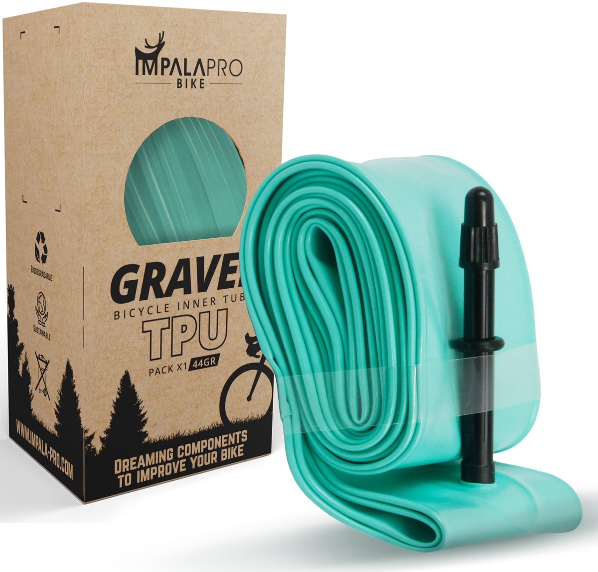 Gravel Bike Binnenband 700C x 32-42C - Ultralight TPU 44g - Presta Ventiel 65mm - Perfect voor grindritten - ShopVlot