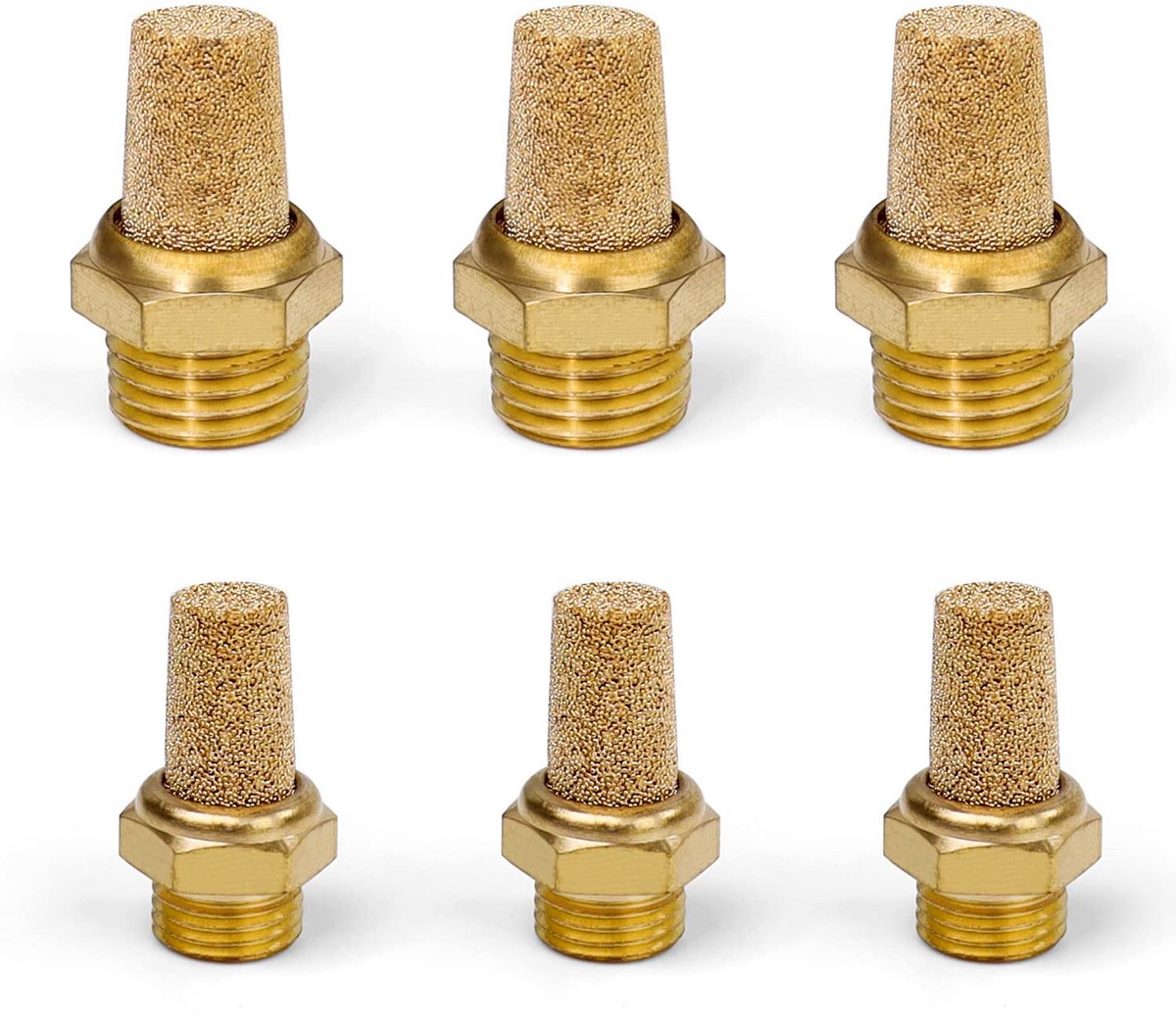 Pneumatische demper 1/8 en 1/4 - Messing - Geluidsreductie - Geschikt voor luchtcilinders - ShopVlot