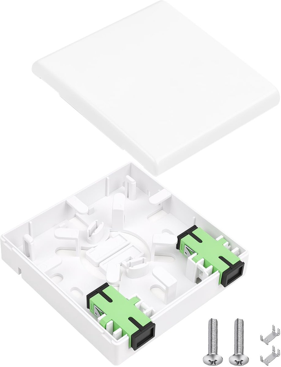 FTTH-vezelverbindingsbox 87 x 89 x 25 mm - dubbele poorten - waterdicht en stofdicht - voor veilige kabelopslag - ShopVlot