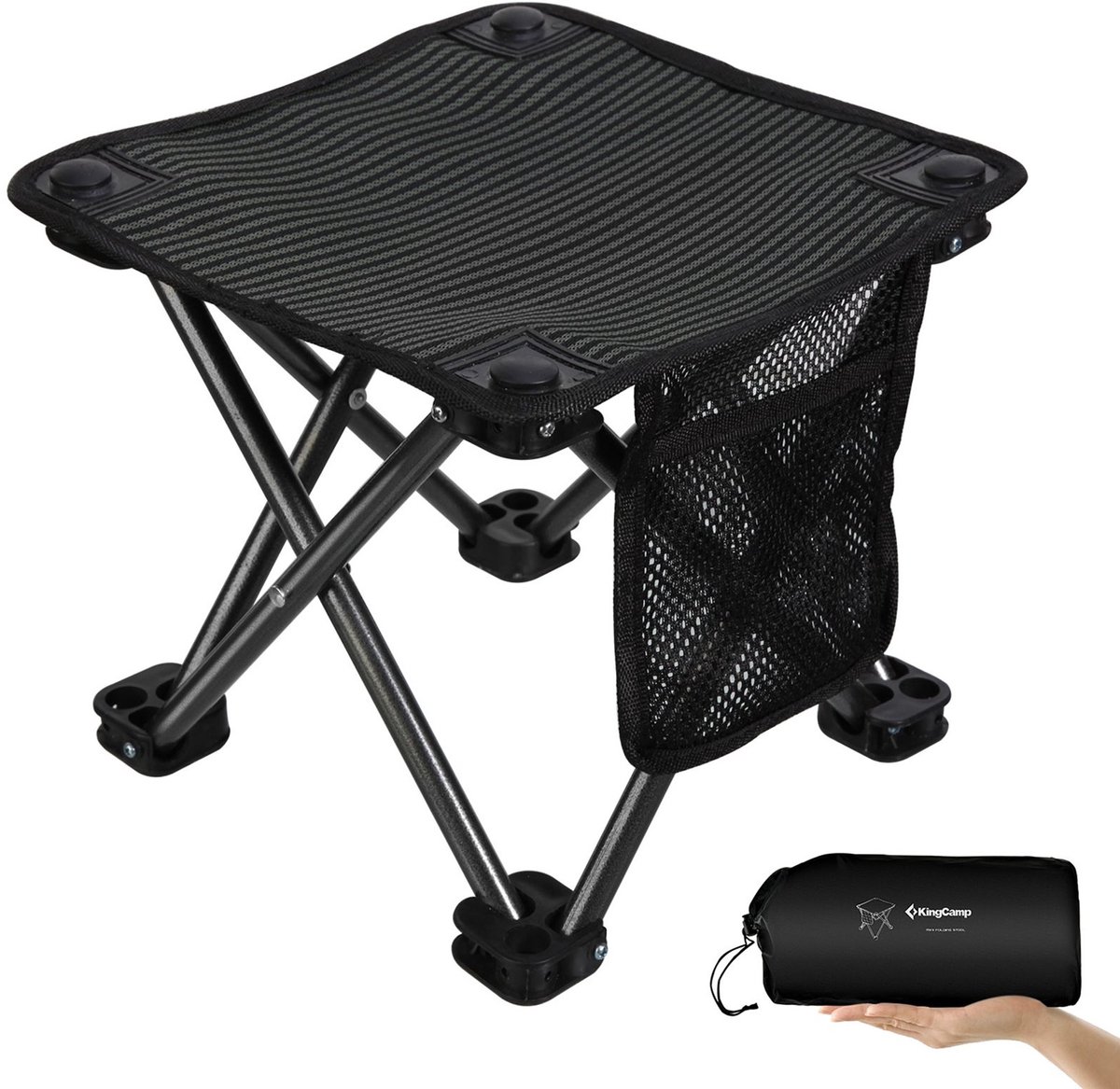 Mini-klapkruk, opvouwbare kruk voor op de camping - Angel-stoel Staal 650 g Licht 150 kg