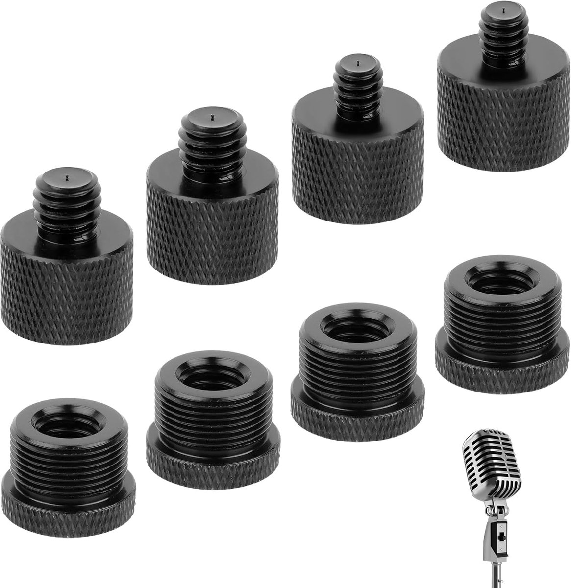 Microfoonhouder adapter 8pcs - 5/8 naar 3/8 & 1/4 inch - aluminium - eenvoudig aansluiten microfoon - ShopVlot
