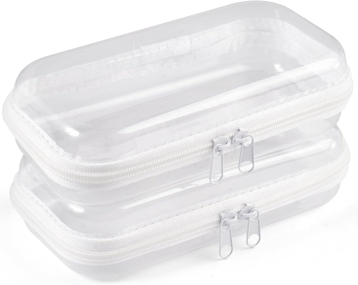 Toilettas transparant - 2 hard shell ritszakken - waterdicht - ideaal voor reizen - ShopVlot