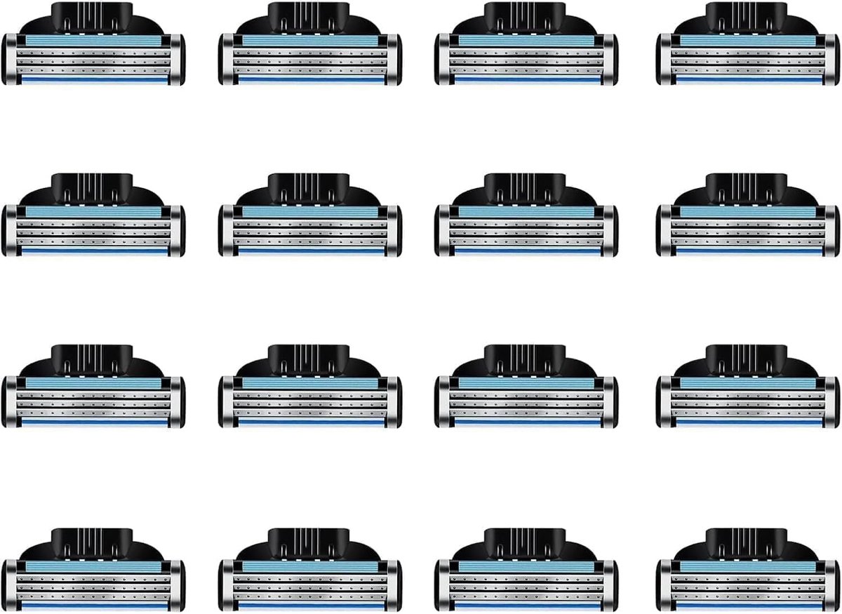 Scheermesjes 16 stuks - 3 messen - microklepbescherming - voor een professionele scheerbeurt - ShopVlot