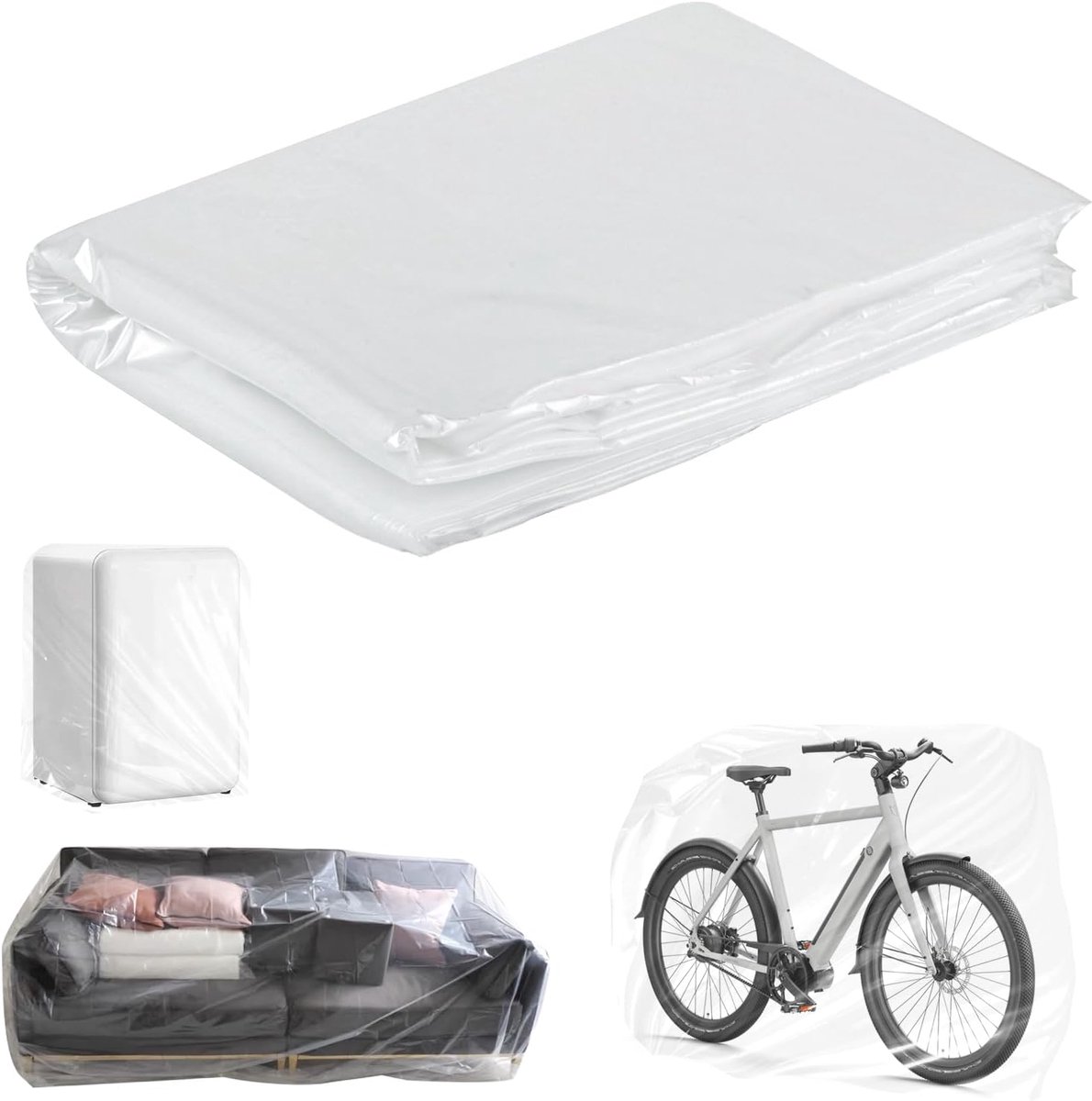 Extra grote plastic zakken 150 x 150 cm - transparant - waterdicht - ideaal voor bagage en meubels - ShopVlot
