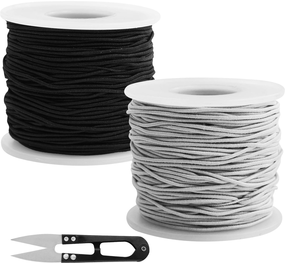 Vouwgordijnkoord 2 stuks - zwart nylon - niet-elastisch - scheurvast voor doe-het-zelf - ShopVlot