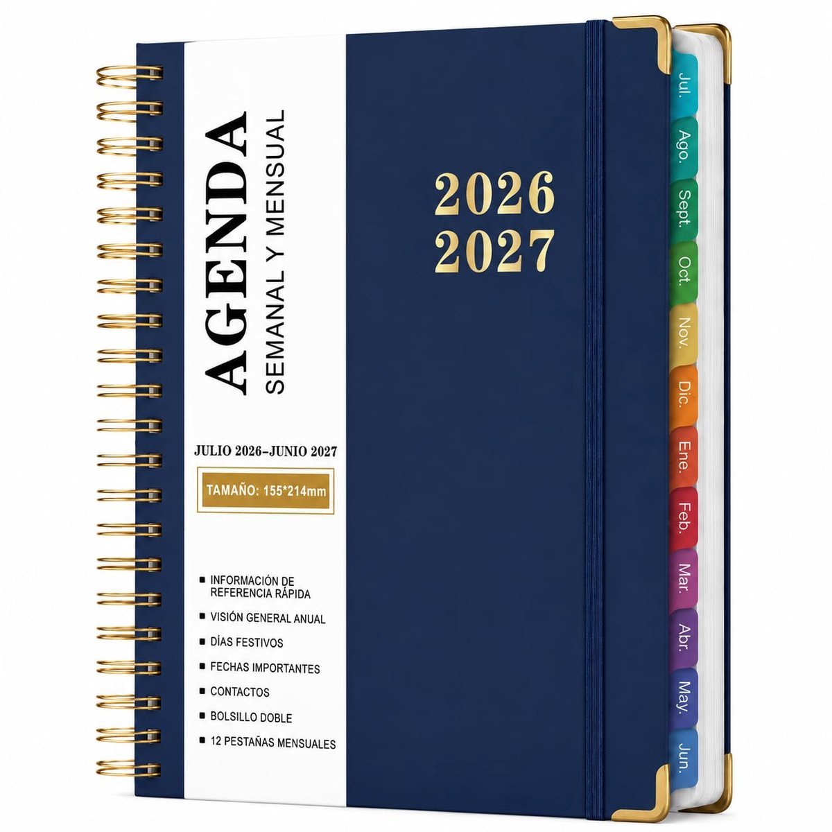 Agenda A5 2026 2027 - Spiraal - Week- en Maandoverzicht - Perfect voor schoolplanning - ShopVlot