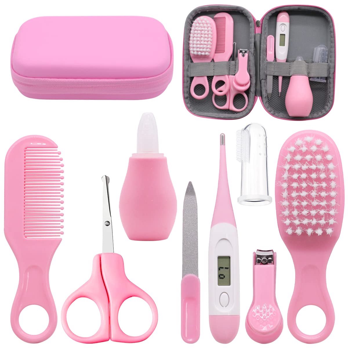 babyverzorgingsset 8-delig - roze - eerste uitrusting voor pasgeborenen - complete gezondheidszorgset - ShopVlot