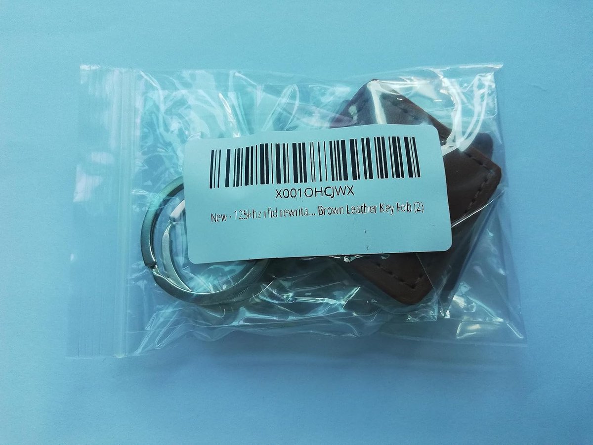 125khz RFID Rewritable T5577 Sleutelhanger - Bruin Leer - Herbruikbaar - Ideaal voor toegangssystemen - ShopVlot