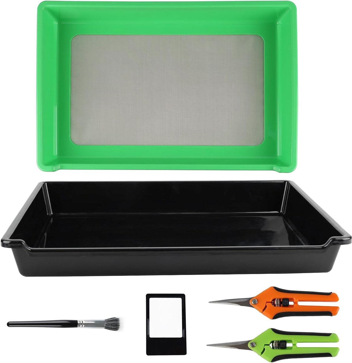 Snij- en verzamelt tray - 150 micron roestvrij staal - efficiënt pollen verzamelen - ideaal voor kruiden en bloemen - ShopVlot