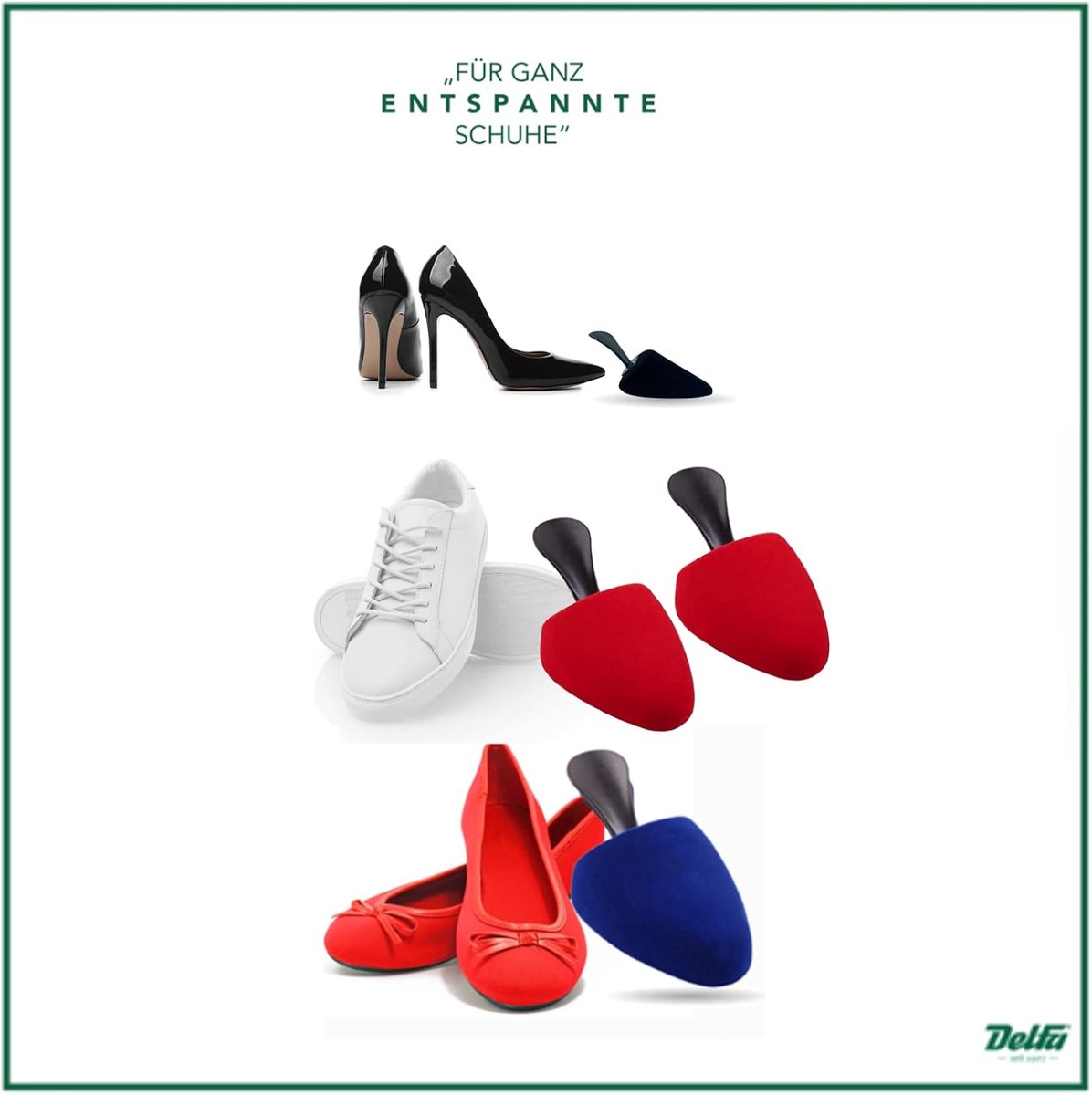 Schoenverstevigers foam 3 paar - diverse vormen - maat 35-42 - rood, blauw, zwart - ideaal voor dames - ShopVlot
