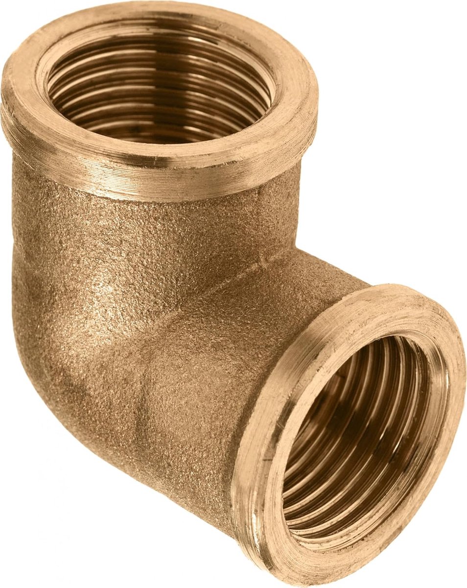 Koperen knie - 1/8" vrouwelijke draad - 90 graden bocht - ideaal voor leidingen - ShopVlot