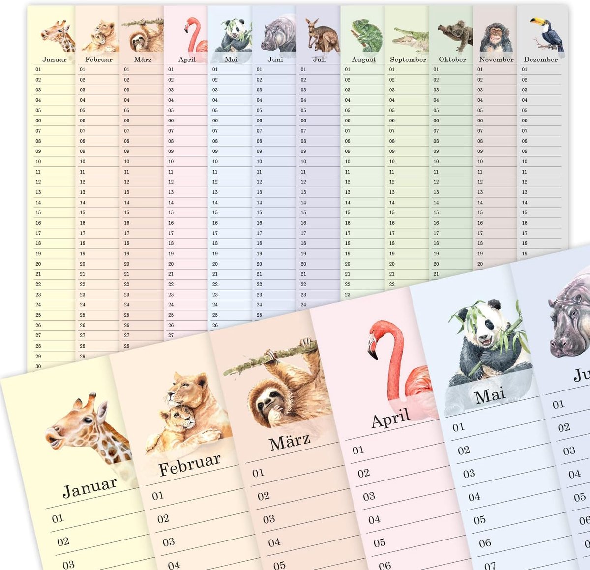 Verjaardagskalender kinderen A3 - kleurrijk ontwerp - leuk voor thuis - Timr - ShopVlot