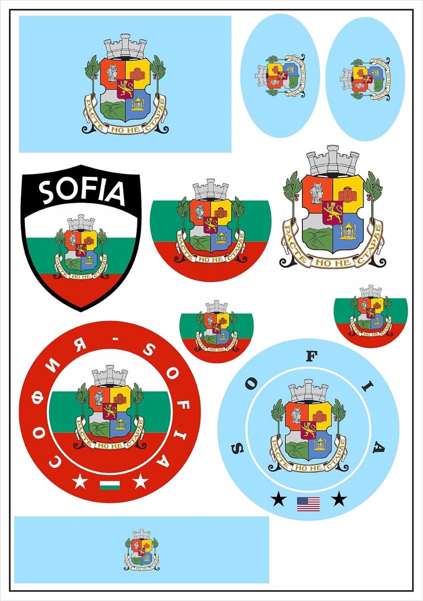 Sticker set Sofia Bulgarije 11 stuks - hoogwaardig vinyl - waterdicht - ideaal voor auto en motor - ShopVlot
