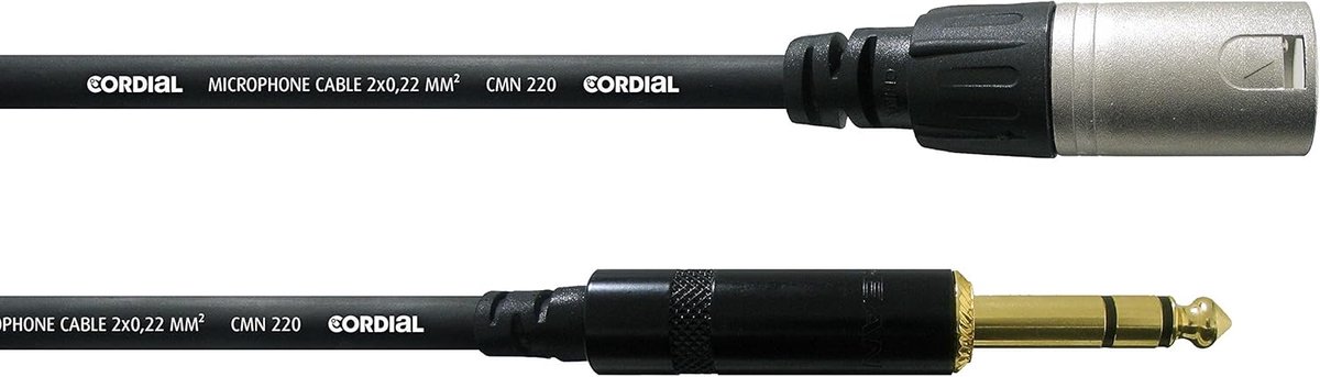 Audio kabel XLR naar jack 3m - stereo - zwart - voor hoogwaardige geluidsoverdracht - ShopVlot