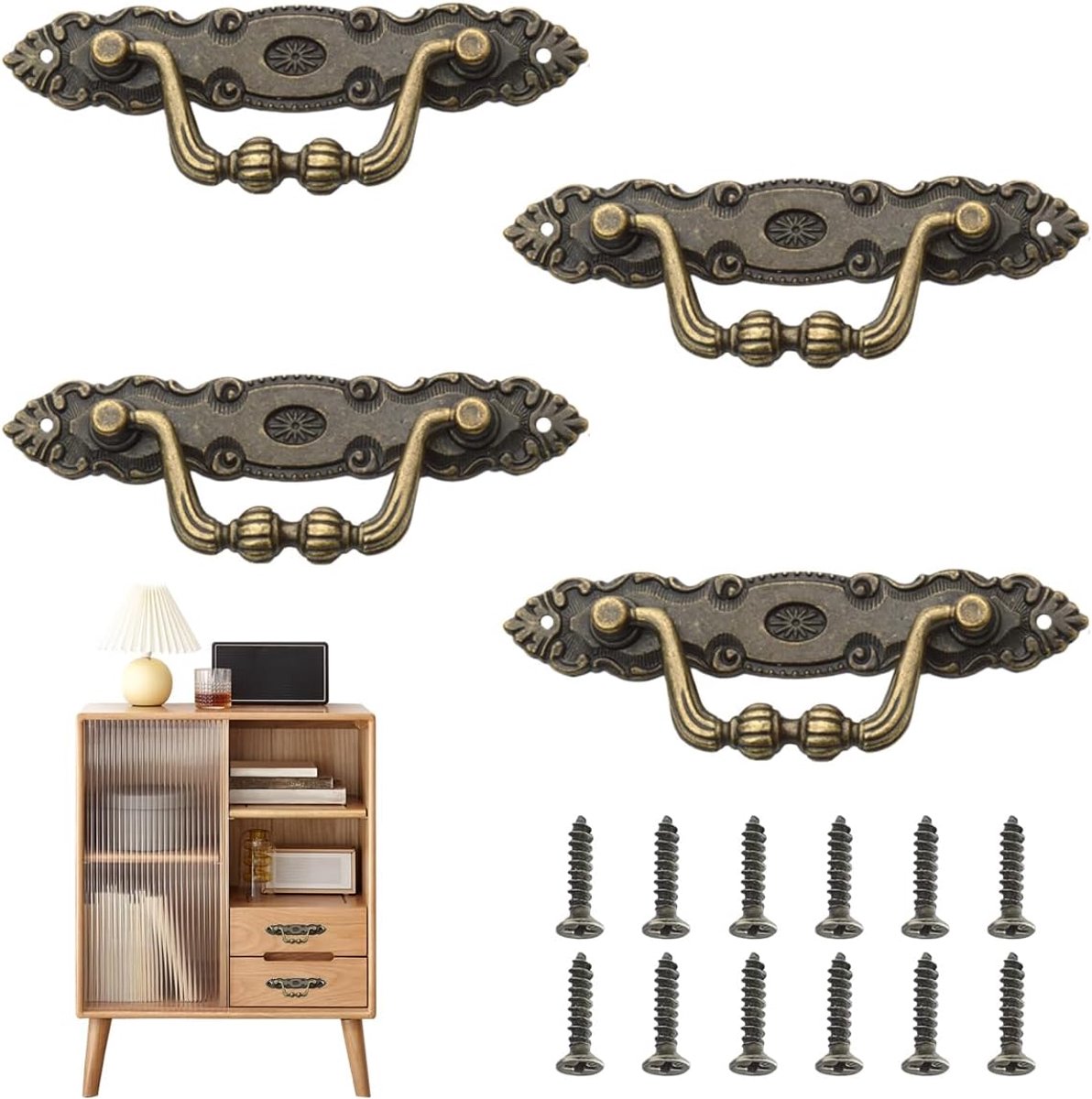 Antieke meubelhandgrepen 10.5x2cm - Zinklegering retro handgrepen - Corrosiebestendig - Perfect voor kasten - ShopVlot