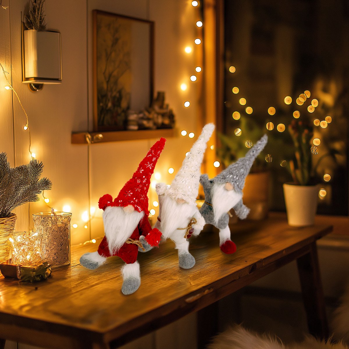 Kerst Scandinavische elf - 26 x 8 x 48 cm - 3 soorten 1 Stuks [58287]