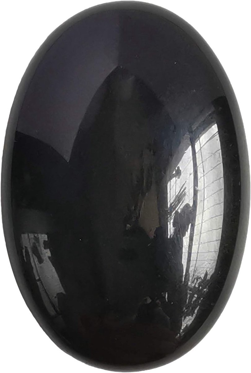 Zorgenstenen 80g - Natuurlijke zwarte obsidiaan - Ovaal handpalmzak - Voor massage en ontspanning - ShopVlot