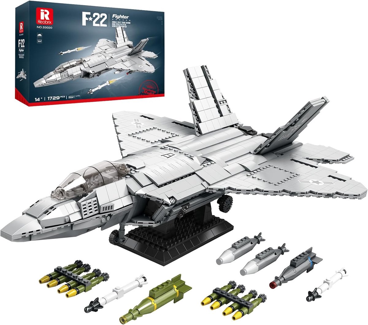 Bouwpakket F-22 Jet Fighter - 1729 Stukken - Technisch Model - Perfect voor verzamelaars - ShopVlot