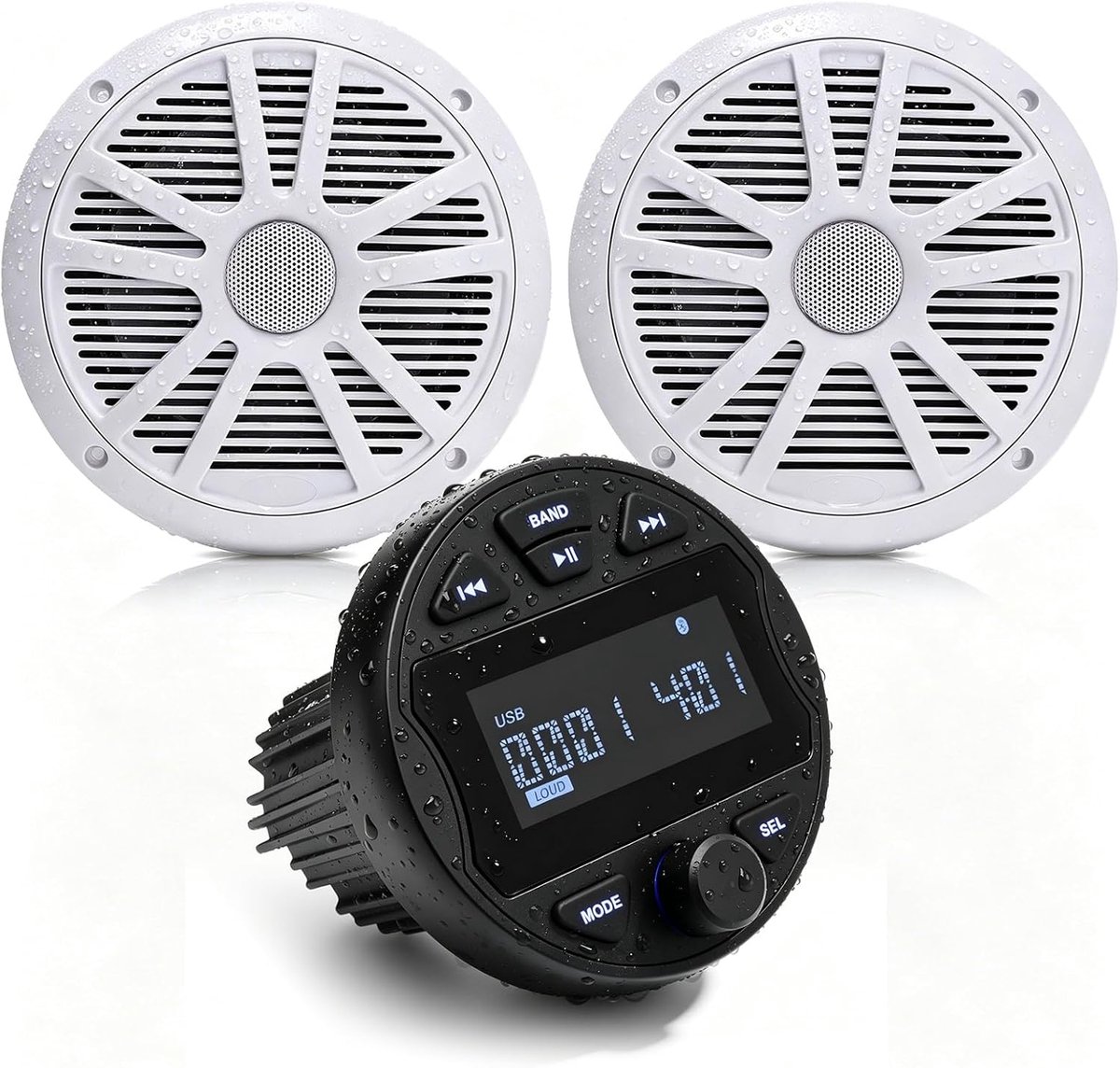 Boot AM/FM-radio met 2 luidsprekers - waterdicht - MP3-speler - verbeterd geluidskwaliteit - ShopVlot