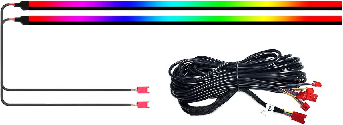 LED Lichtstrips 110 cm - Acrylic Fiber Optic - 128 Kleuren - Creëer een Sfeervolle Auto-Interieur - ShopVlot