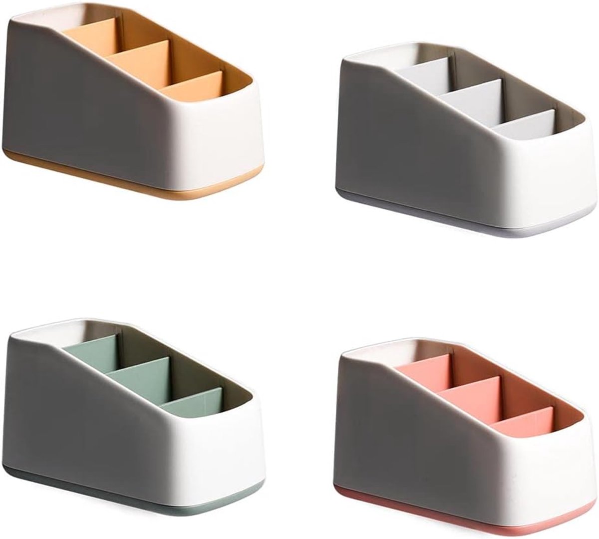 Opbergdozen trapeziumvormig - 4 vakken - rozenkleur - organiseer je bureau - ShopVlot