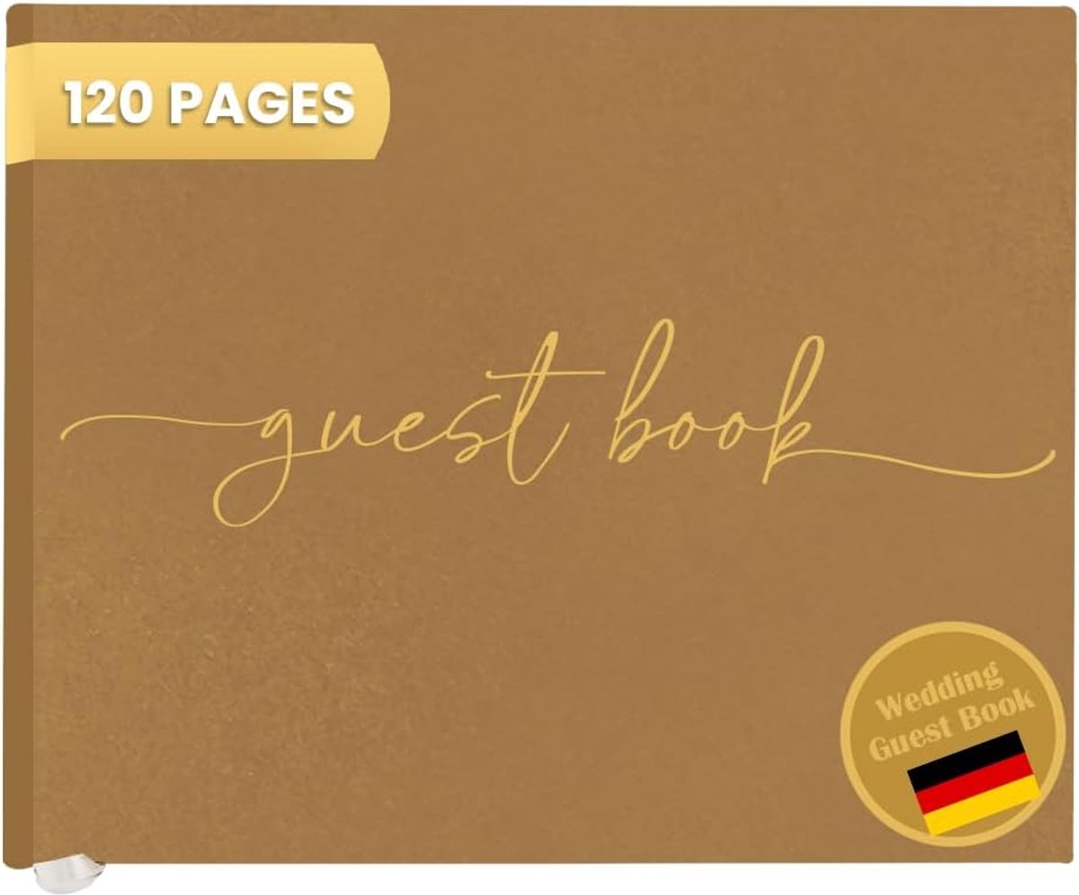 Gastenboek voor bruiloften - 120 pagina's premium papier - vintage stijl - persoonlijke herinneringen vastleggen - ShopVlot